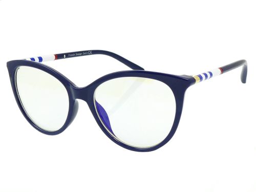 damskie okulary do komputera z filtrem uv400 niebieska oprawka PolarZONE 743 k n