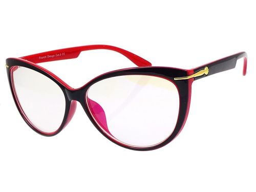 Okulary do komputera PolarZONE 560kr duże oprawka czarno czerwona