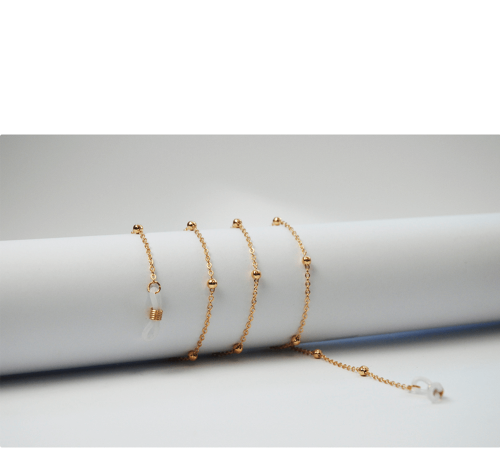 Łańcuszek do okularów złote kuleczki