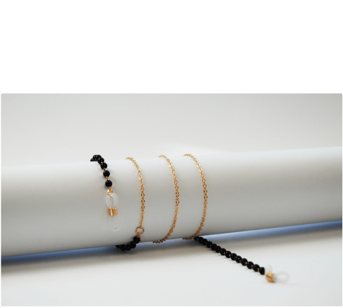 Łańcuszek do okularów złoto - czarny