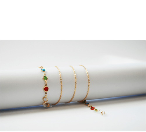 Łańcuszek do okularów kryształki