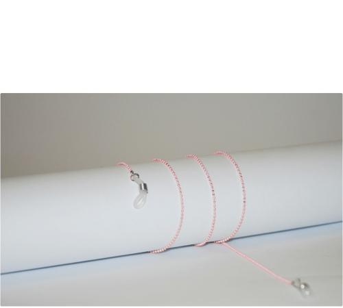 Łańcuszek do okularów różowy