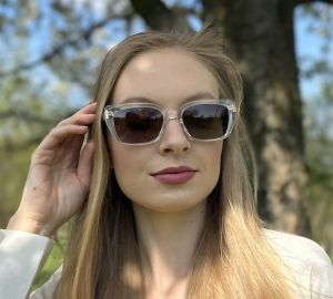 Damskie okulary przeciwsłoneczne transparentne