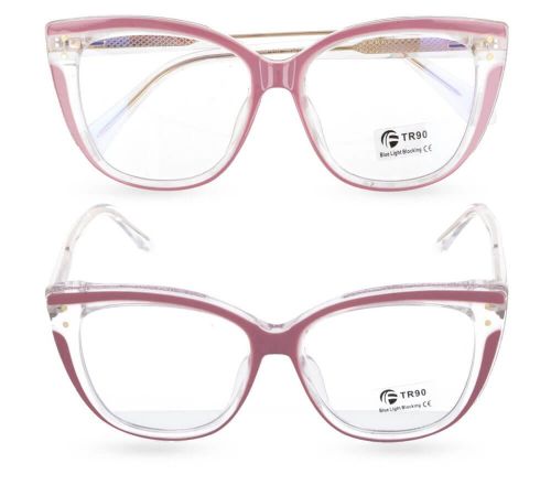 Okulary damskie zerówki z niebieskim filtrem