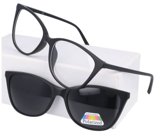 Damskie okulary zerówki z nakładką polaryzacyjną