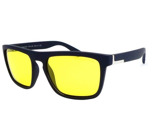 Żółte okulary do jazdy nocą, czarne matowe oprawki