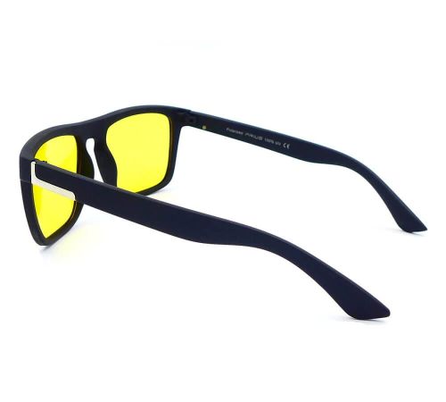 Męskie okulary do jazdy nocą bokiem, widok zausznika