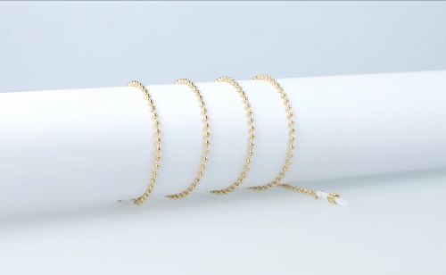 Łańcuszek do okularów złoty kuleczki