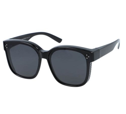 PolarZONE Okulary przeciwsłoneczne nakładane na okulary – Fit Over czarne polaryzacja