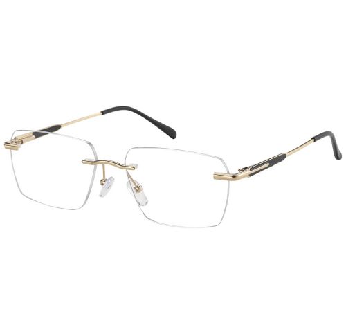 Sunoptic Bezramkowe oprawki do okularów  złoto-czarne patentki unisex prostokątne