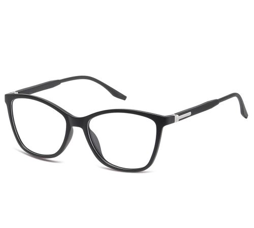 Sunoptic TRC-186 oprawki damskie kocie oko czarne matowe ze srebrnymi wstawkami na zausznikach