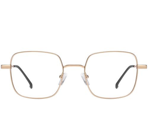 Okulary damskie Sunoptic MC98 – złote oprawki korekcyjne w kształcie prostokątnym.