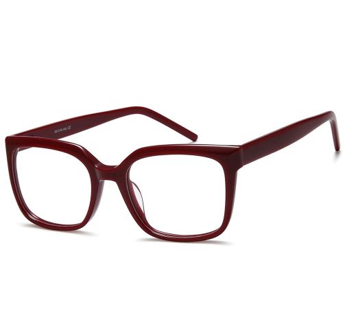 Sunoptic AC379D kwadratowe oprawki w kolorze burgund – ujęcie pod kątem