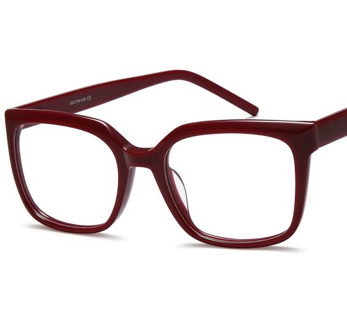Sunoptic – bordowe damskie oprawki do okularów acetatowe, kwadratowe, flex