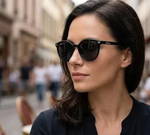 Czarne okrągłe damskie okulary polaryzacyjne MONTANA MP182