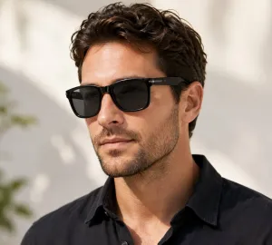 Męskie okulary polaryzacyjne w stylu Wayfarer czarne MONTANA MP 183
