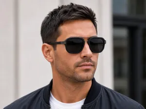 Czarne matowe okulary polaryzacyjne męskie Polarized P 9001CM