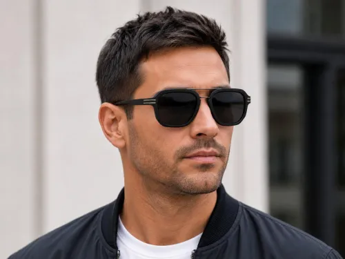 Czarne matowe okulary polaryzacyjne męskie Polarized P 9001CM